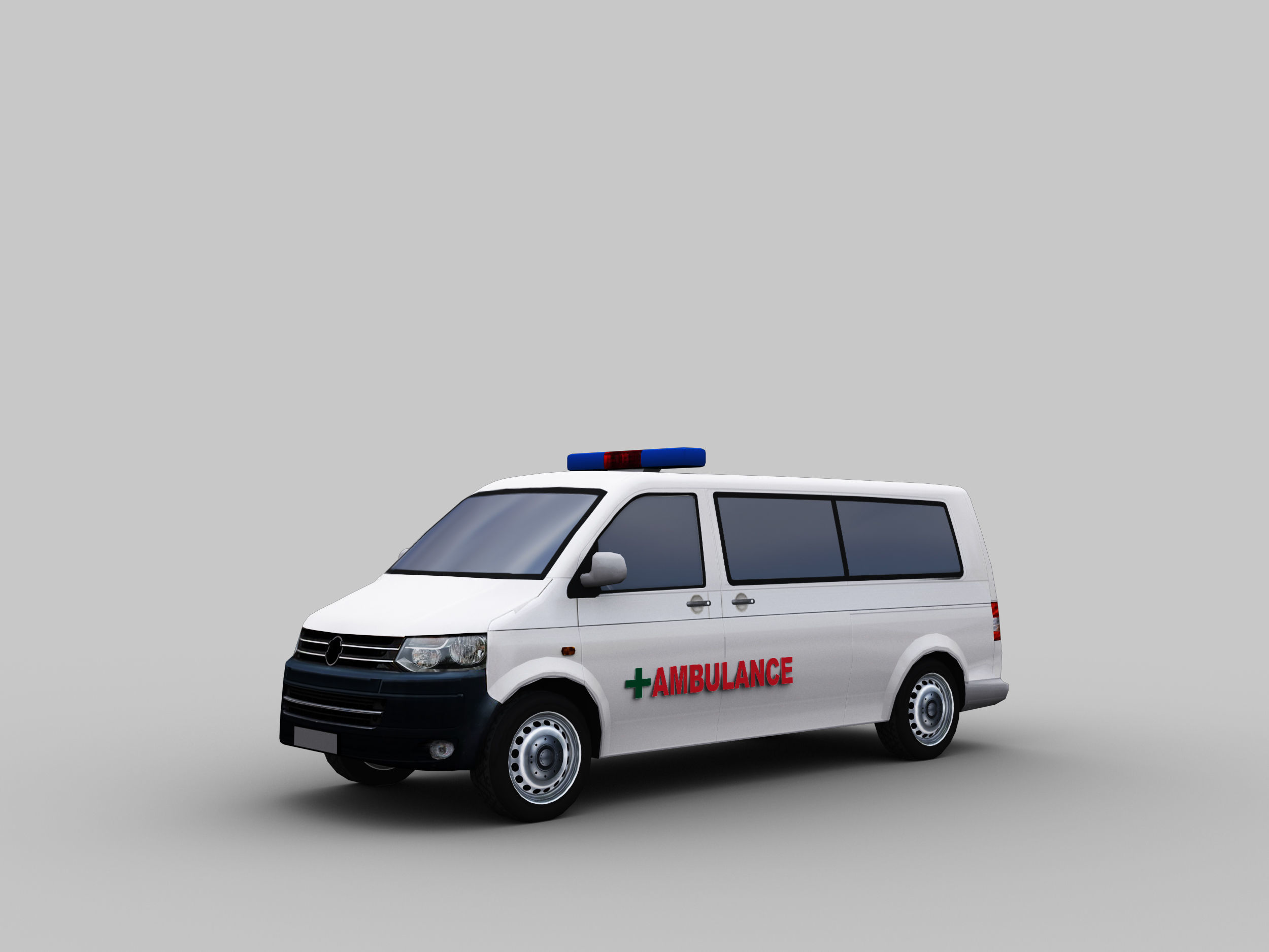 Ambulance Lowpoly volkswagen Low-poly 3D model_6