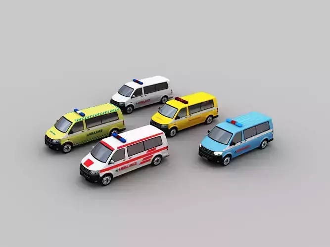 Ambulance Lowpoly volkswagen