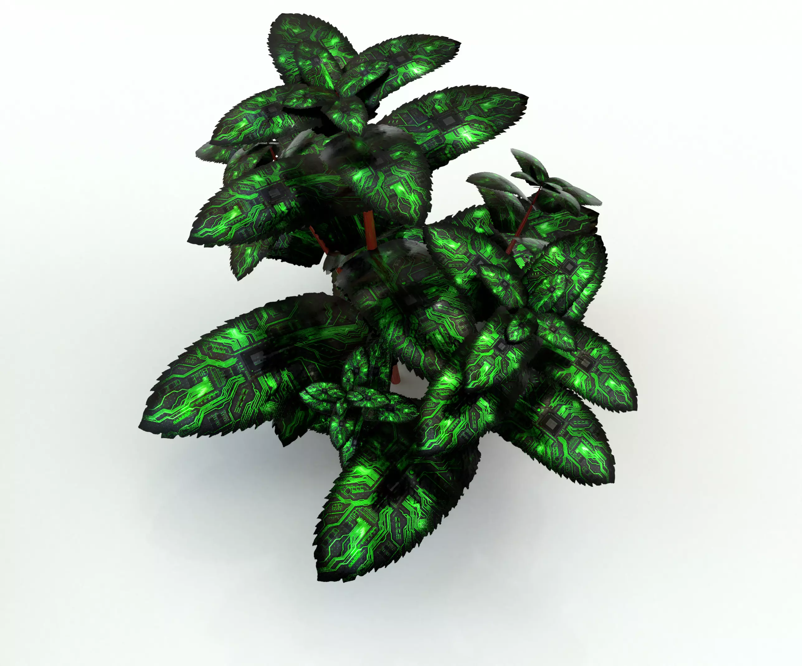 digital sci-fi plant Low-poly 3D model_0