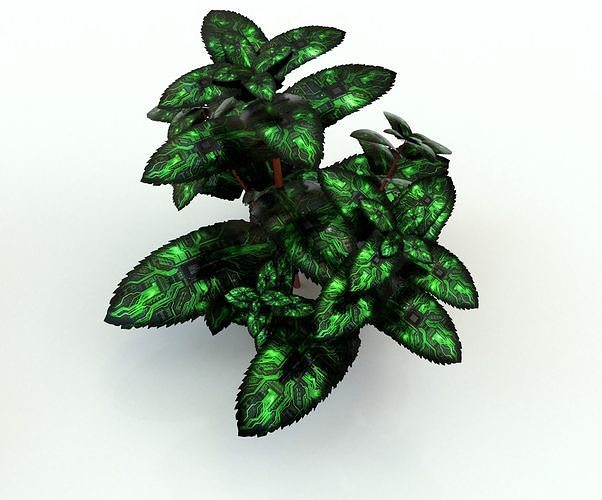 digital sci-fi plant Low-poly 3D model