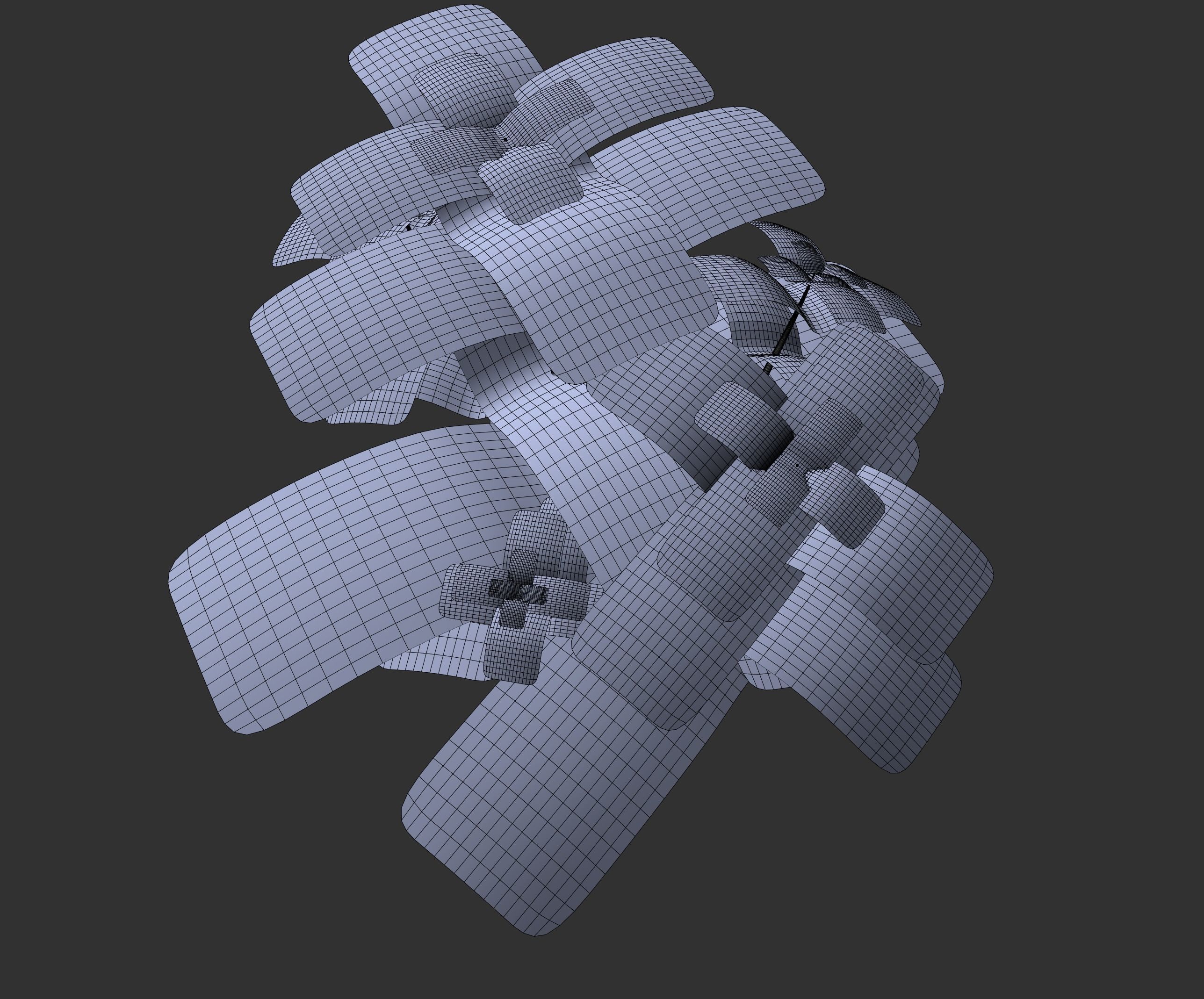 digital sci-fi plant Low-poly 3D model_7