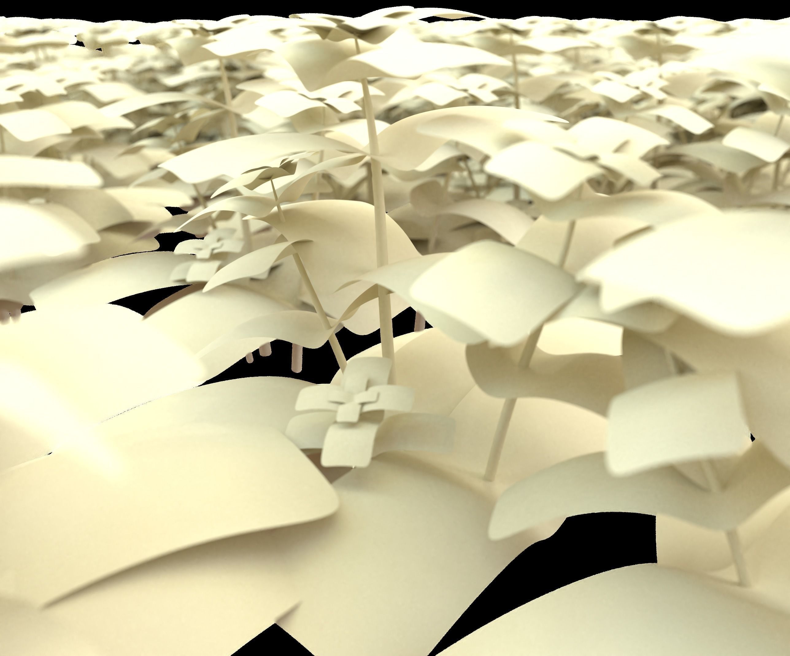 digital sci-fi plant Low-poly 3D model_5