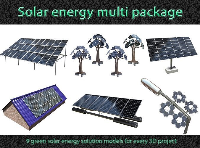 solar energy multi package 3D Model Collection