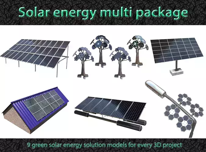 solar energy multi package 3D Model Collection