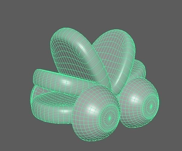 Wooden Car Toy for baby Low-poly 3D model 5