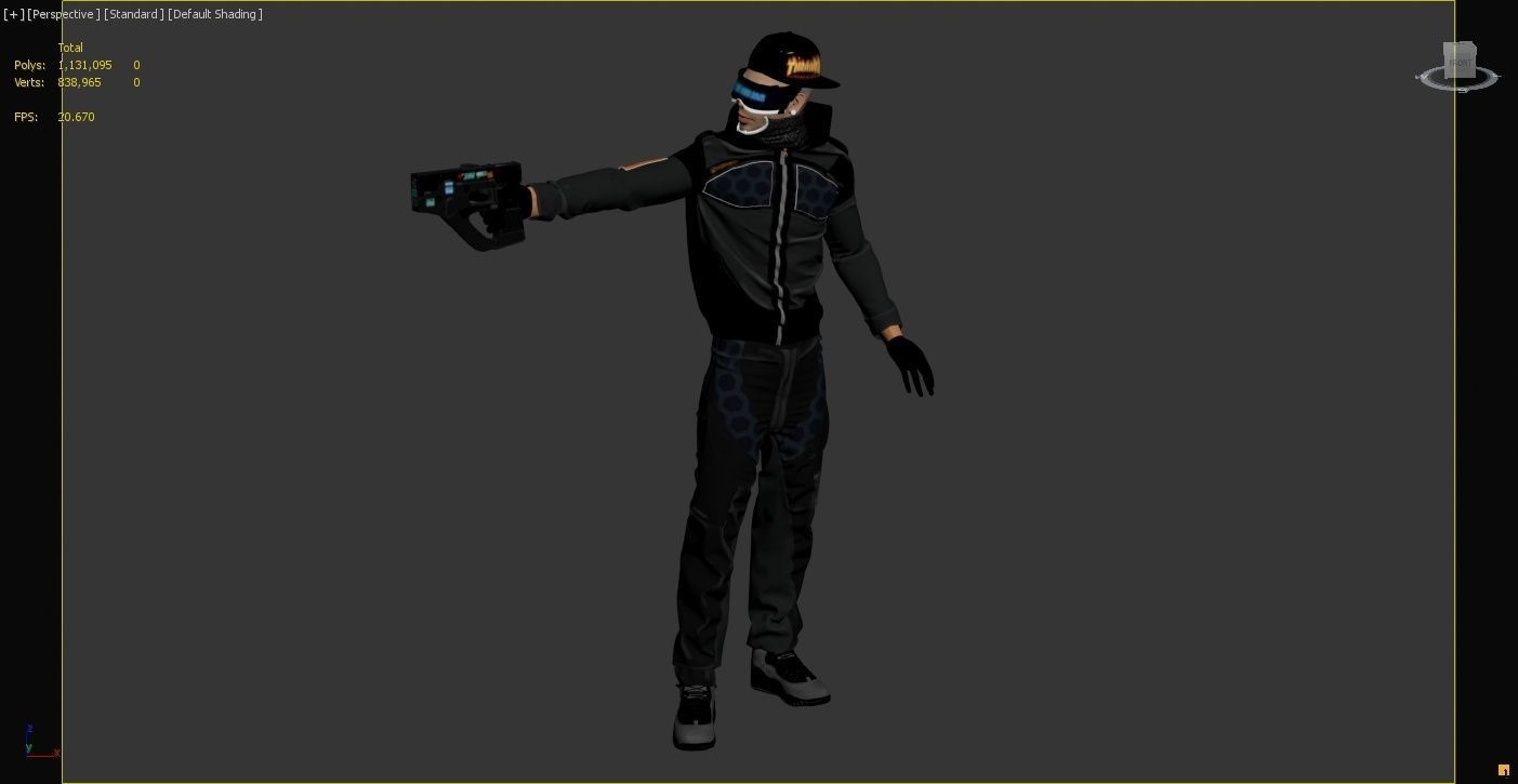 Futuristic cyberpunk assassin character 3D model_6