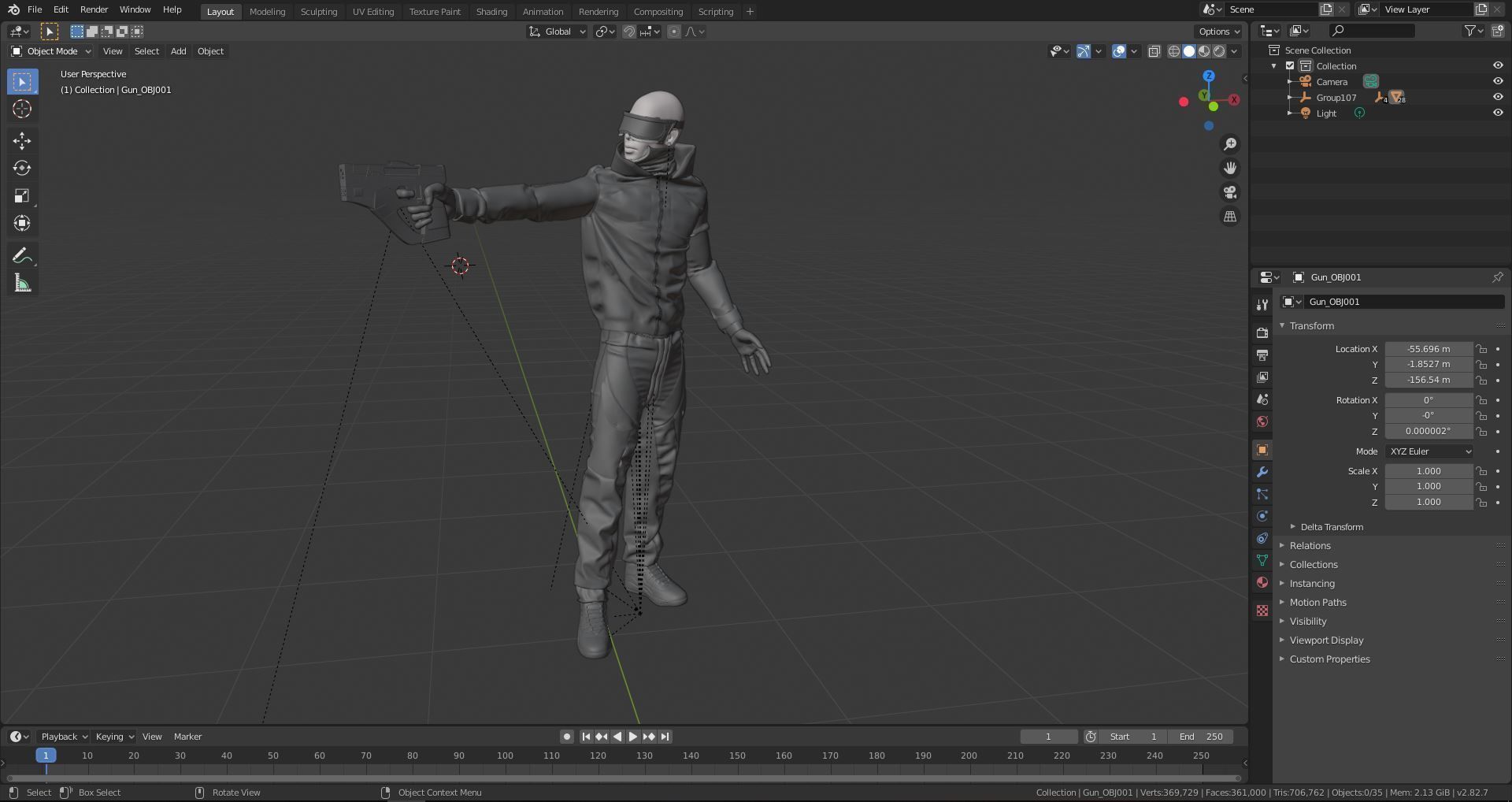 Futuristic cyberpunk assassin character 3D model_14