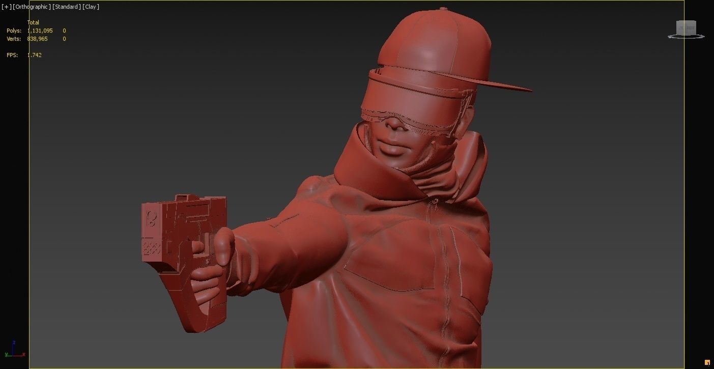 Futuristic cyberpunk assassin character 3D model_11