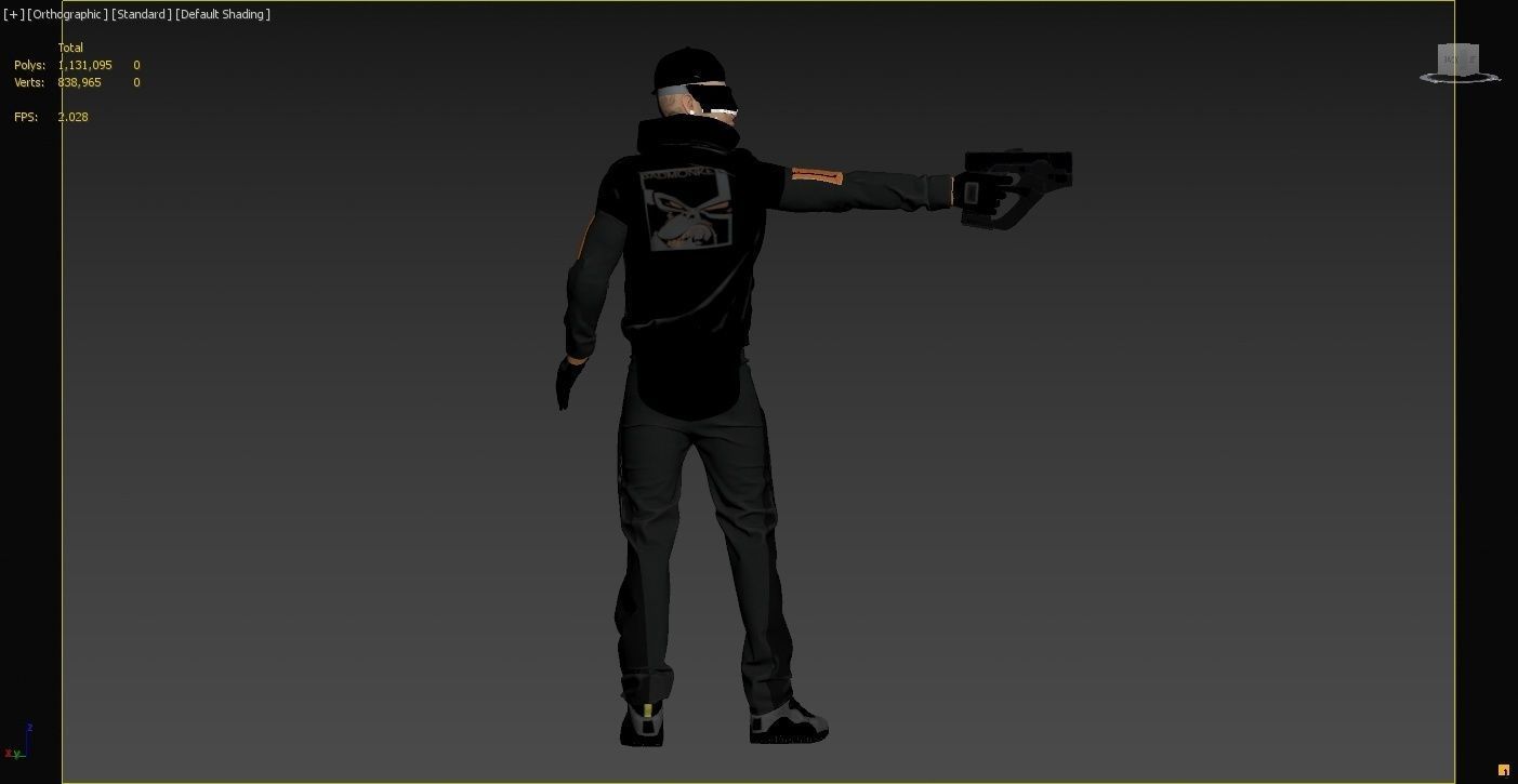 Futuristic cyberpunk assassin character 3D model_8