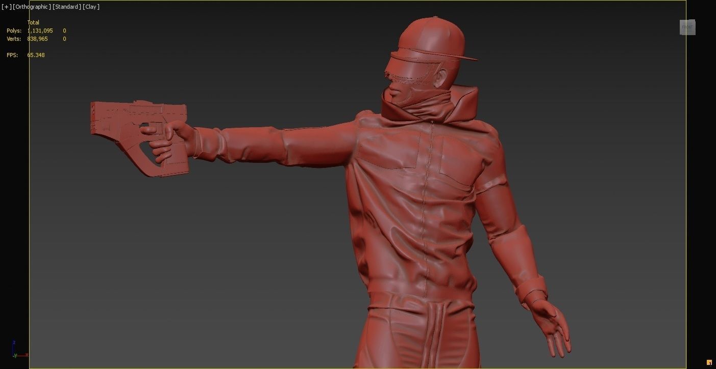 Futuristic cyberpunk assassin character 3D model_10