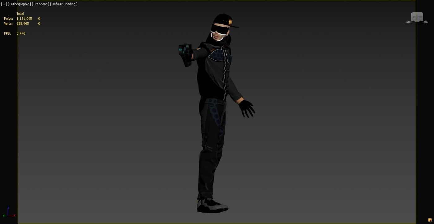 Futuristic cyberpunk assassin character 3D model_9