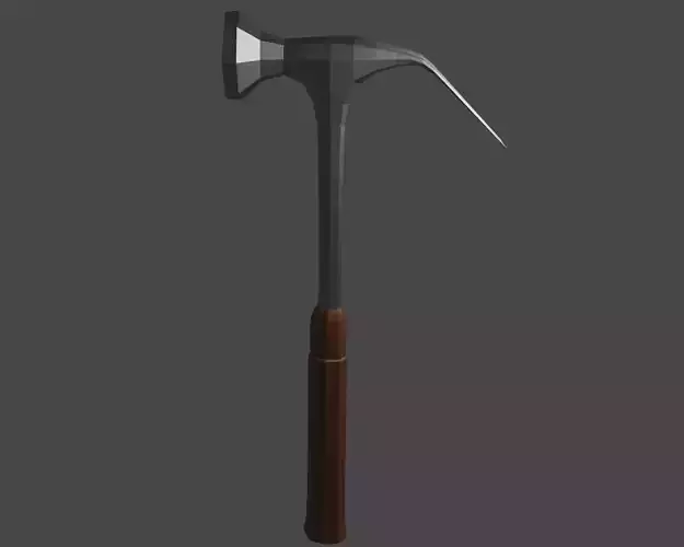 Hammer low-poly 3D model axe