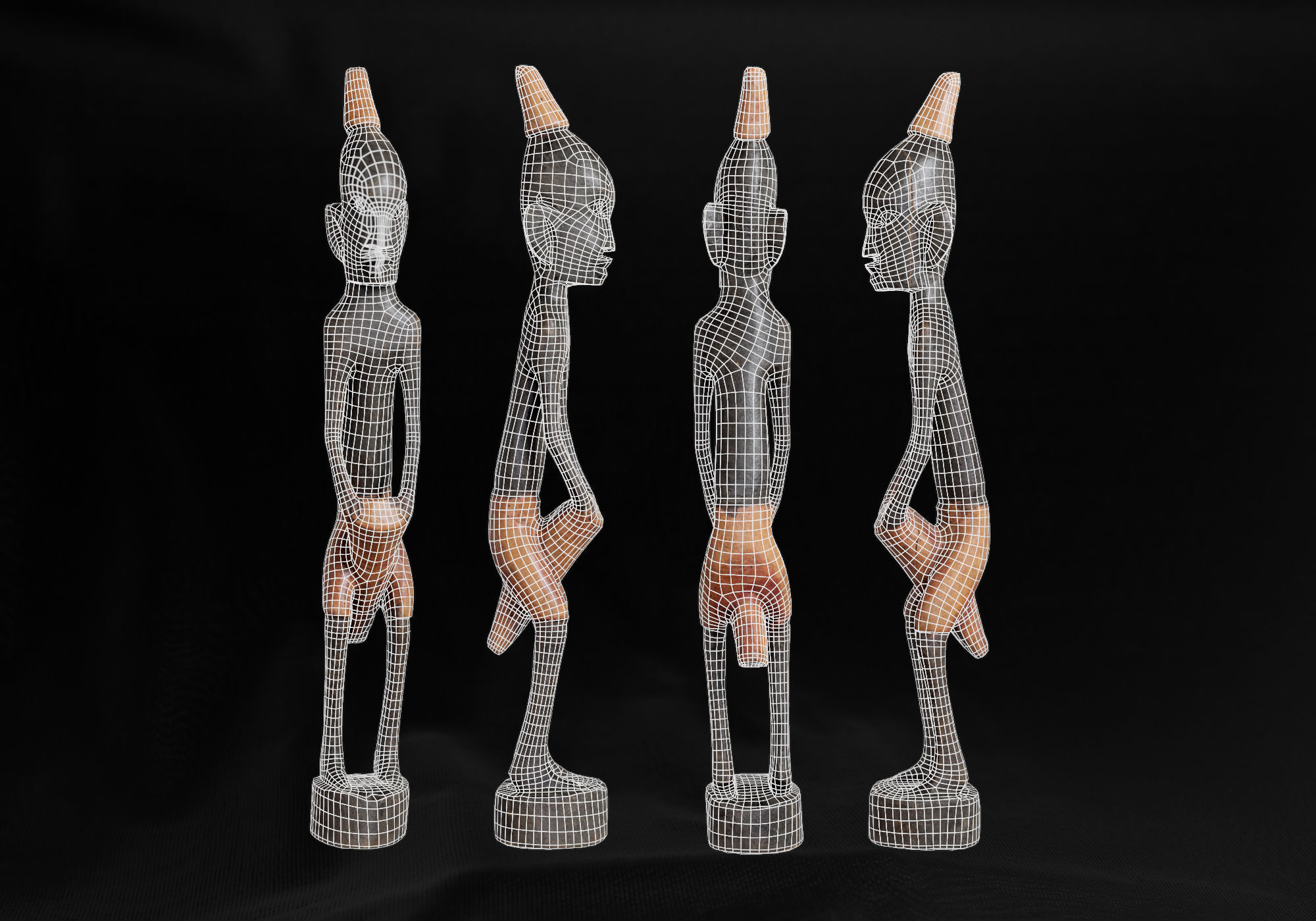 Decoration - African Statue 02 -  Low-poly 3D model_42