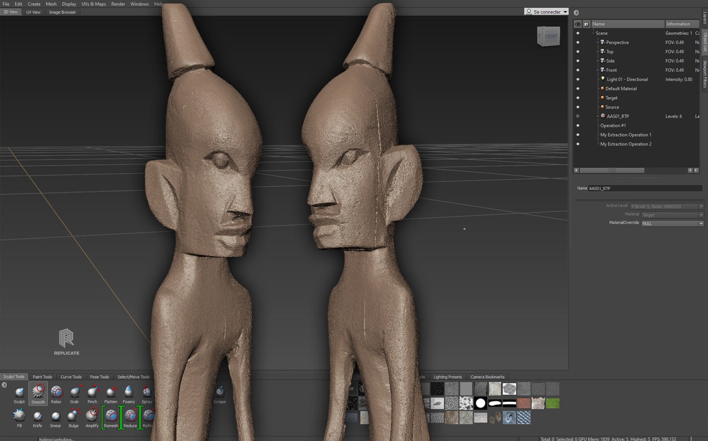 Decoration - African Statue 02 -  Low-poly 3D model_44