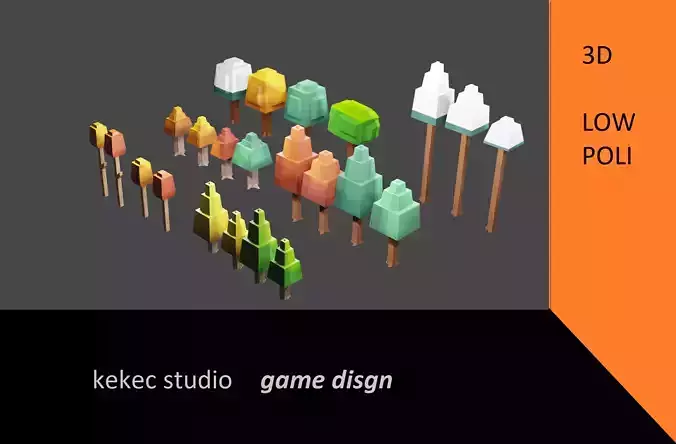 3D low poli tree object