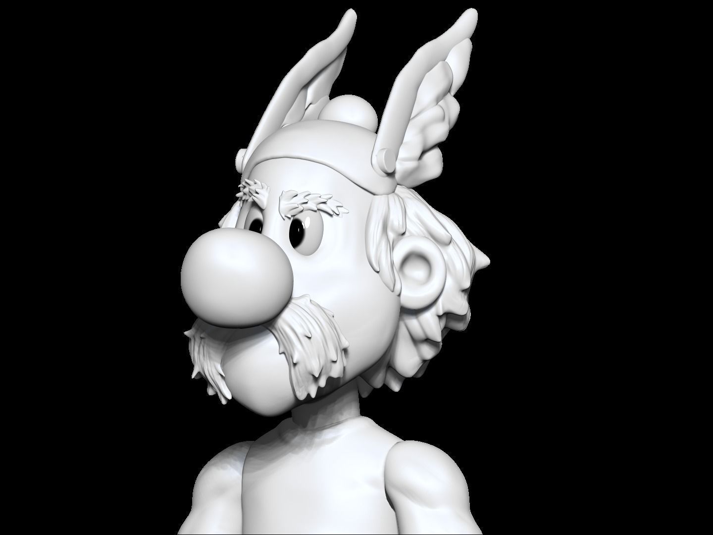 Asterix Bust 3D print model_1