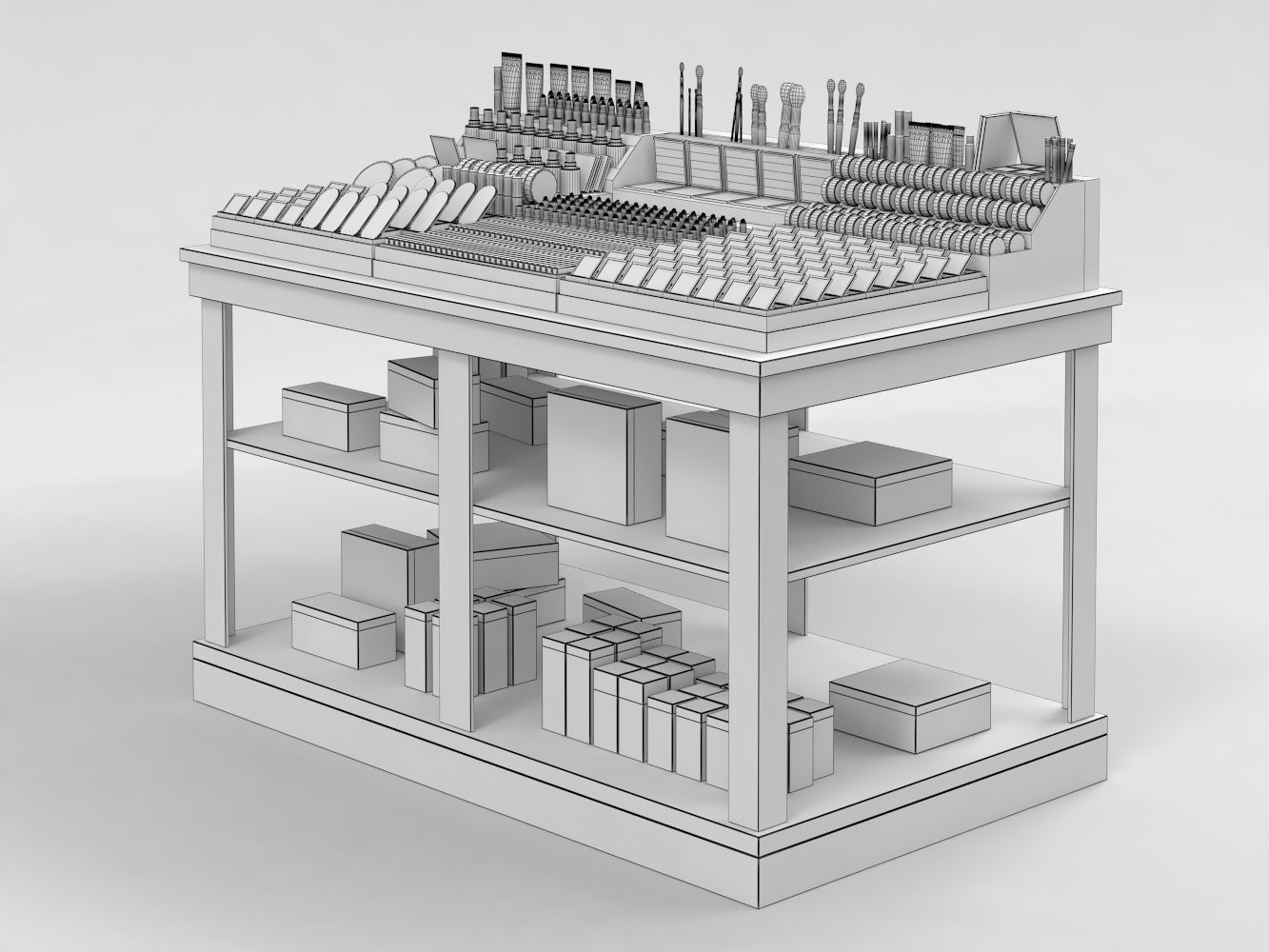 Bobbi Brown Cosmetics Stand 3D model_7