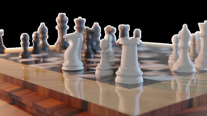 Chess Scene- What is your next move Low-poly 3D model