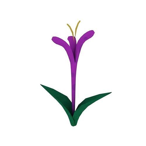 Flower origami lily 3D model