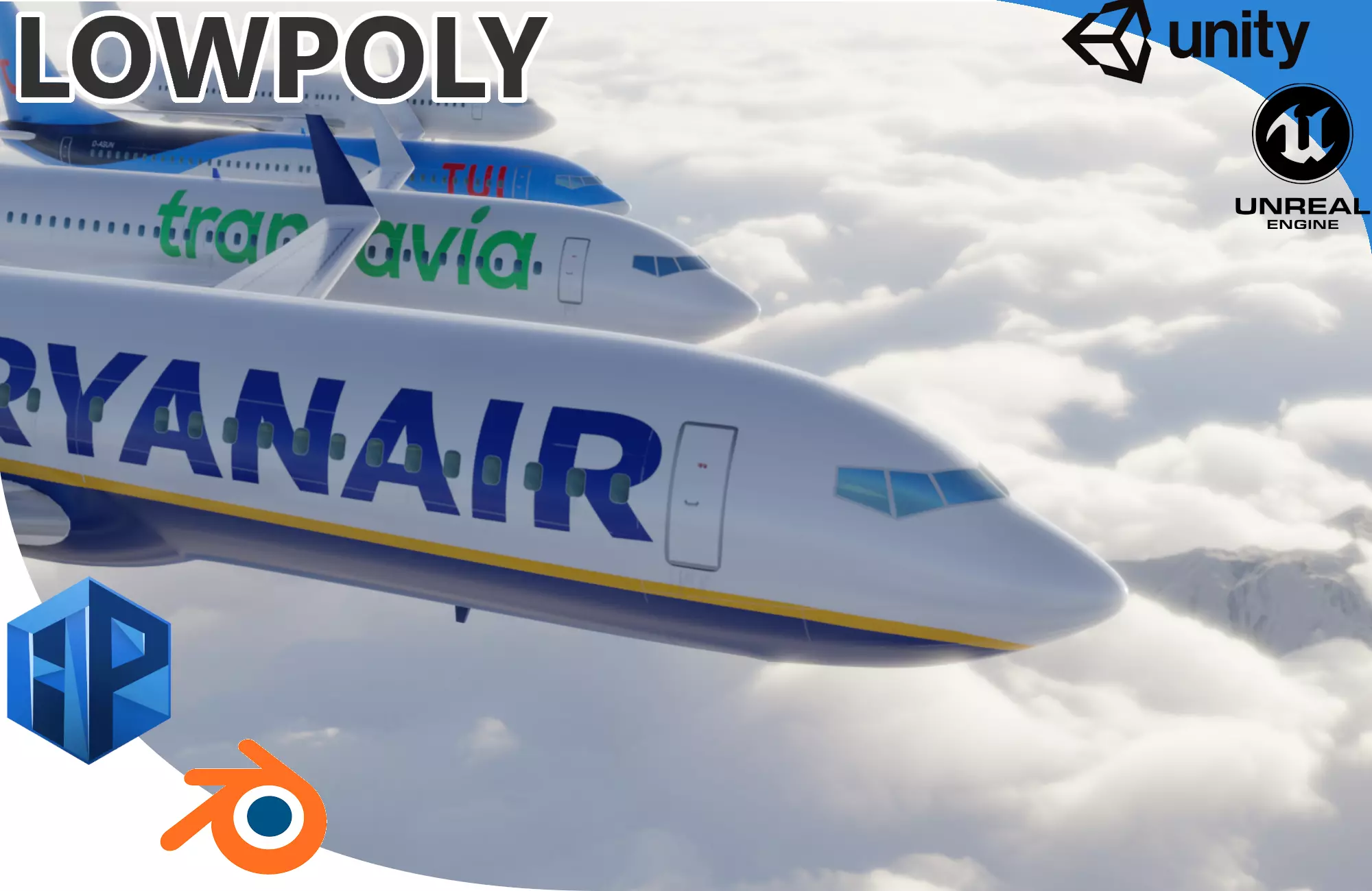 Boeing 737-800 Multi Livery Low-poly 3D model_0