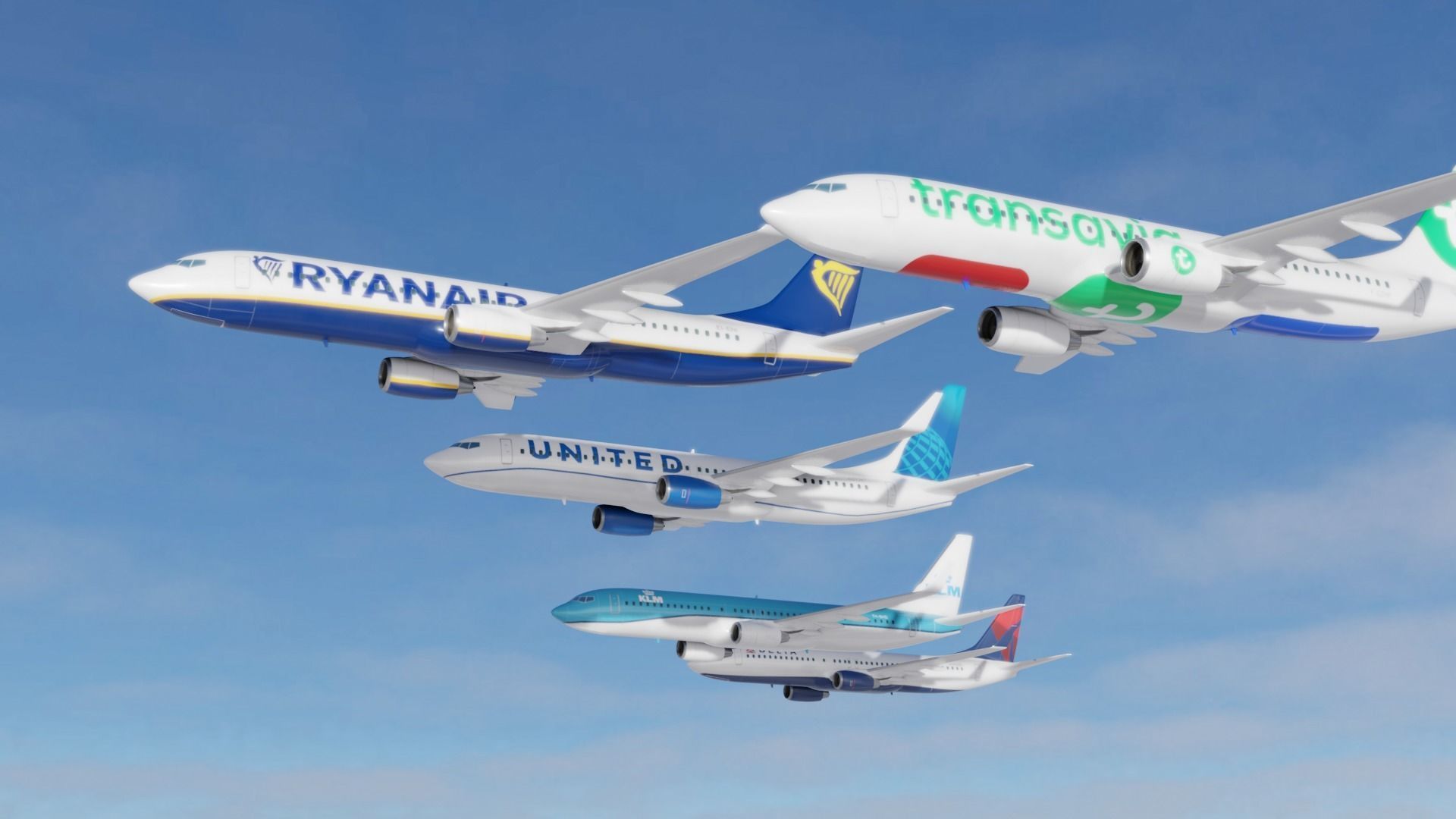 Boeing 737-800 Multi Livery Low-poly 3D model_11