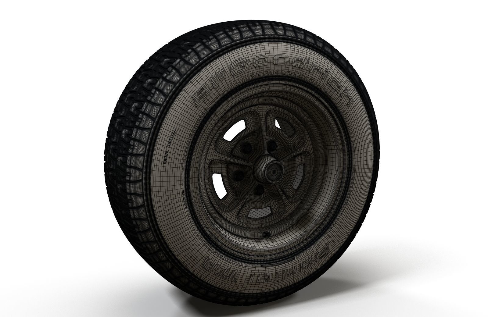 Muscle car wheel 3D model_3