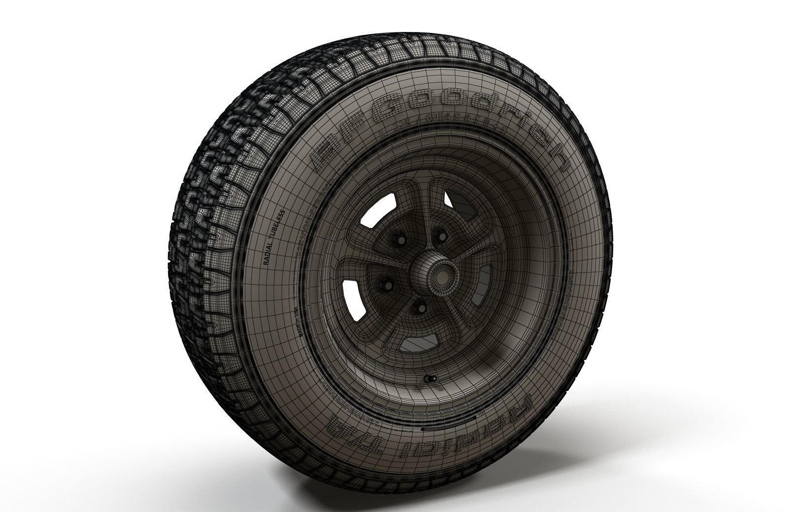 Muscle car wheel 3D model_6