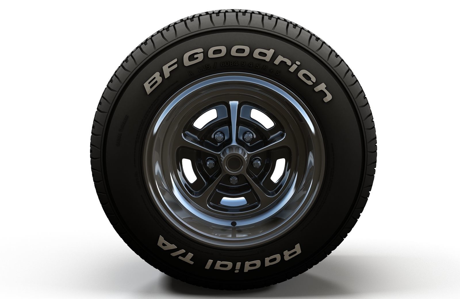 Muscle car wheel 3D model_1