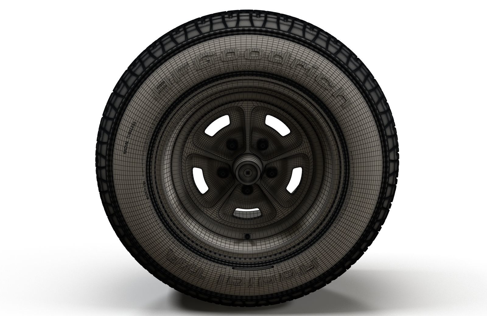 Muscle car wheel 3D model_4
