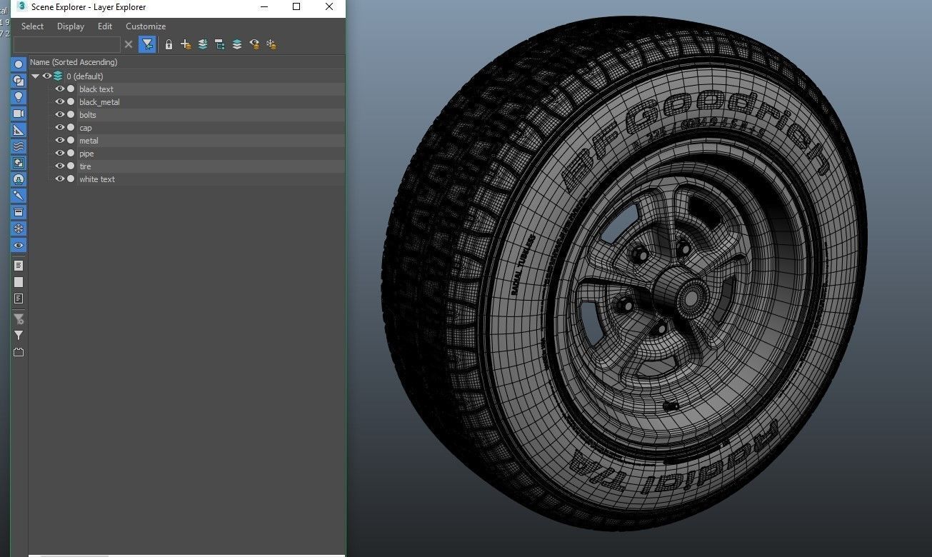 Muscle car wheel 3D model_9