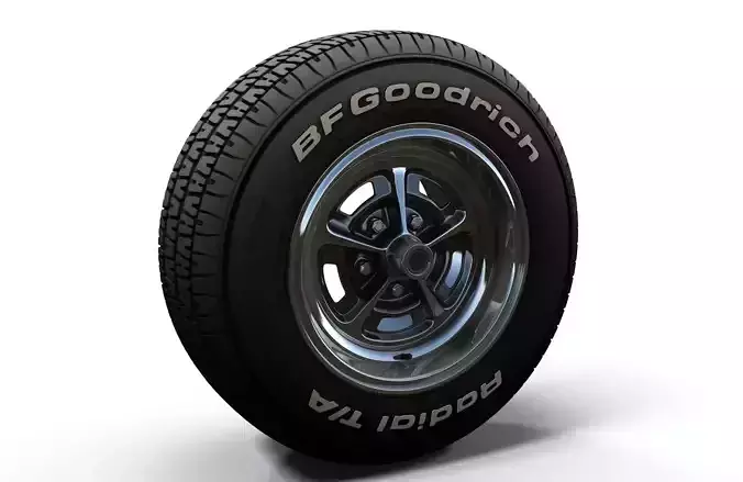 Muscle car wheel 3D model