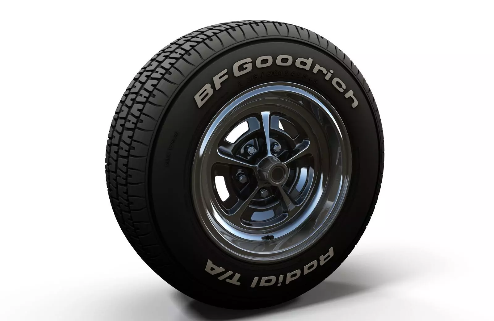 Muscle car wheel 3D model_0