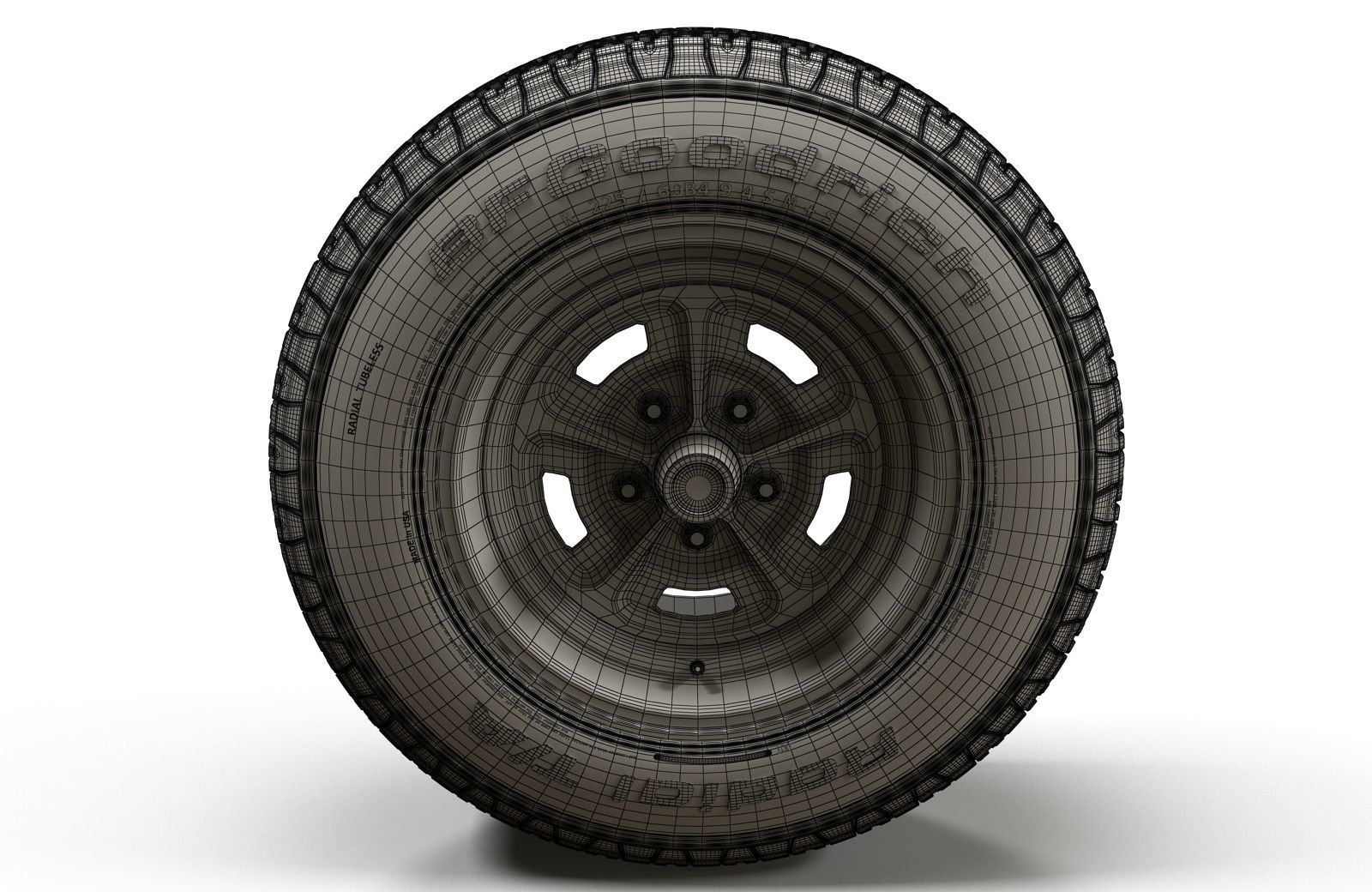Muscle car wheel 3D model_7