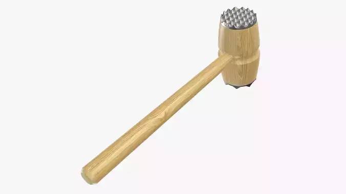 Meat tenderizer wooden hammer with metal endings