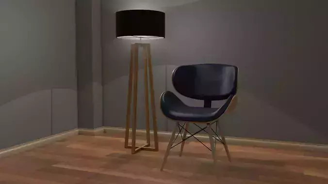 Lamp And Modern Chair 