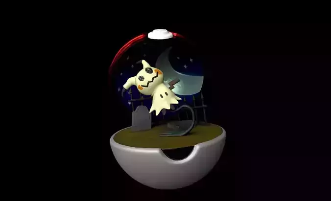 Mimikyu in pokeball statue