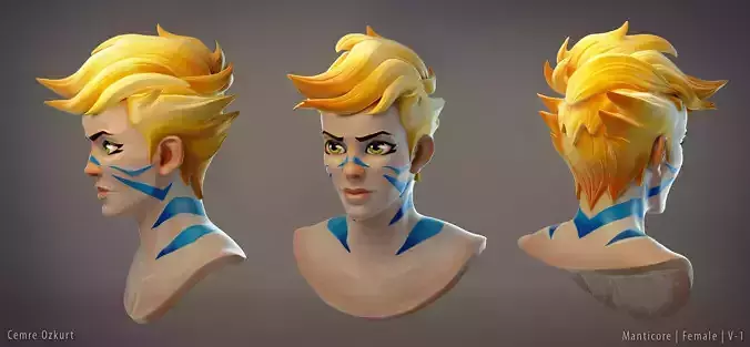 Manti Female Head bust Overwatch style