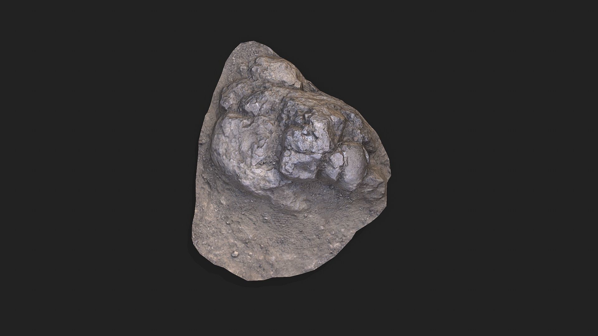 Photogrammetry Rock  Low-poly 3D model_3