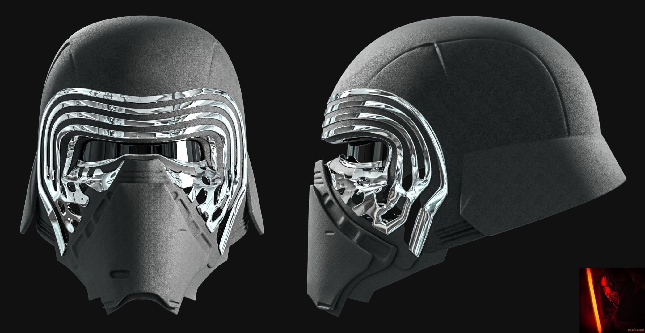 Kylo Ren Helmet STL 3D print model_4