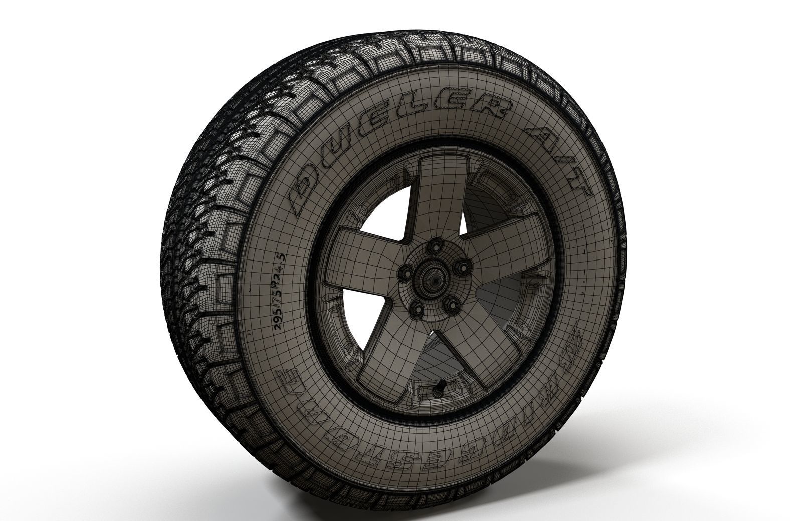 Offroad Wrangler wheel 3D model_6