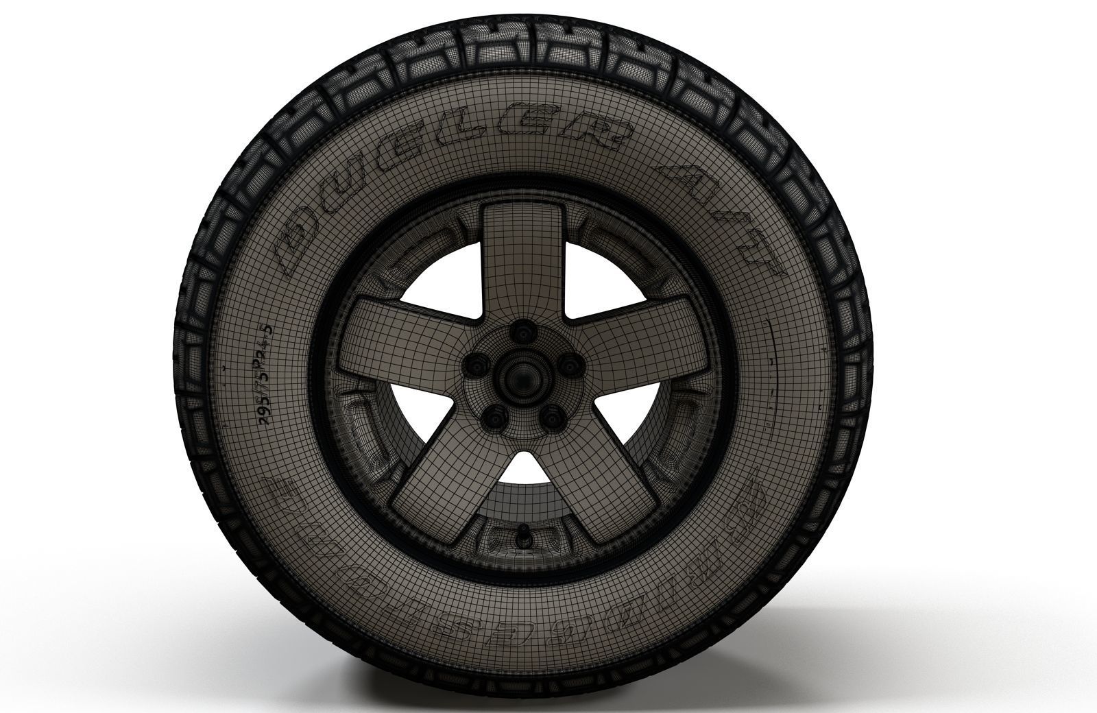Offroad Wrangler wheel 3D model_4