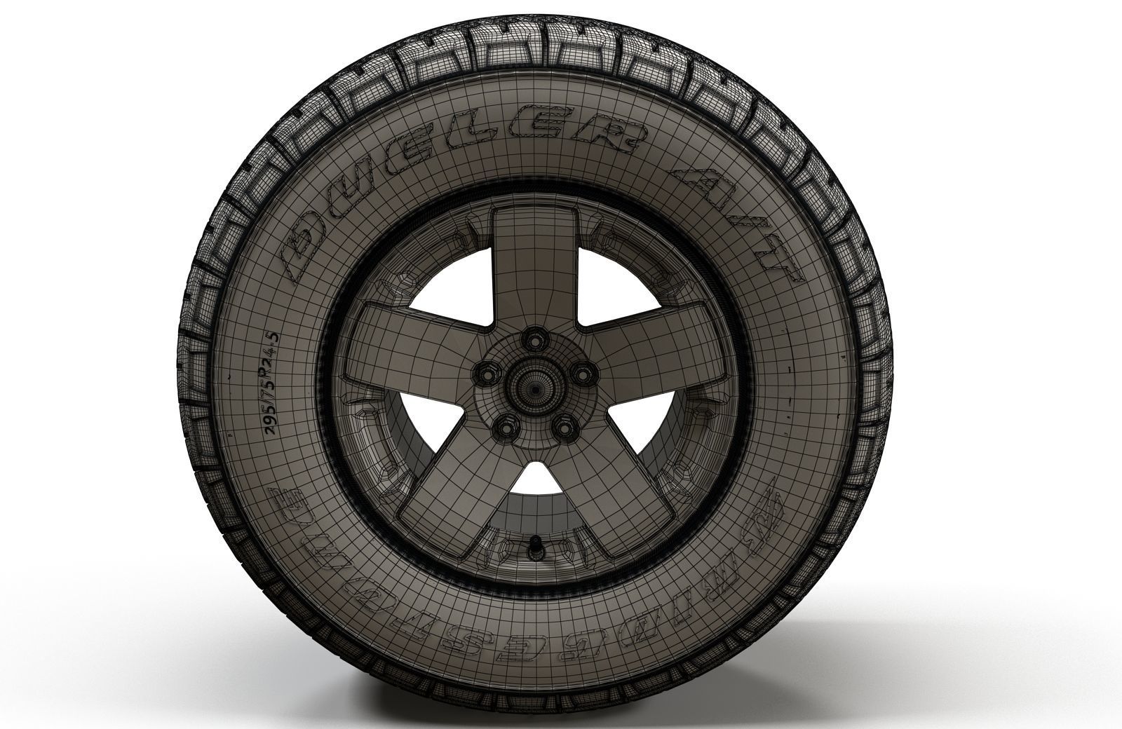 Offroad Wrangler wheel 3D model_7