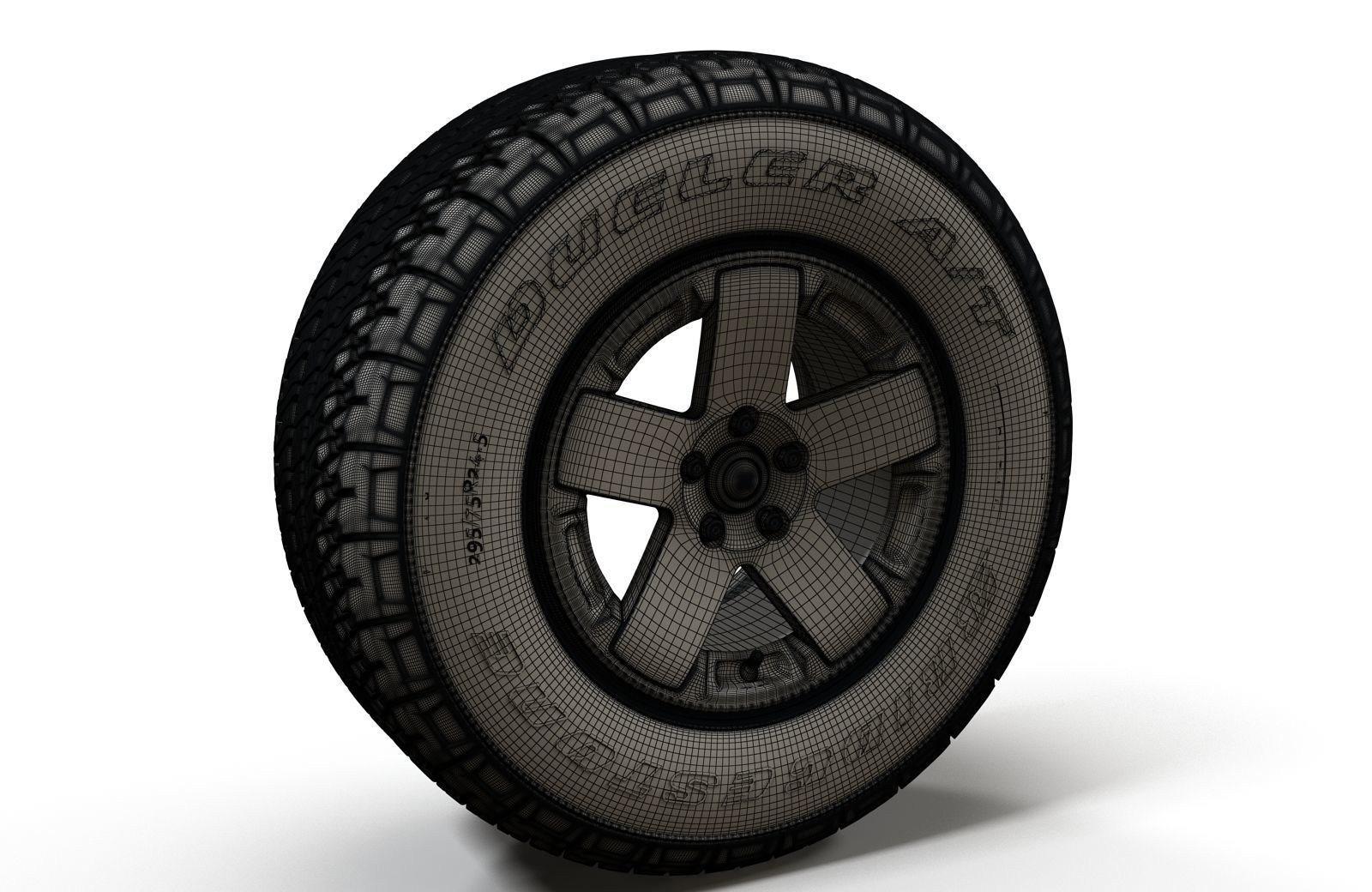 Offroad Wrangler wheel 3D model_3