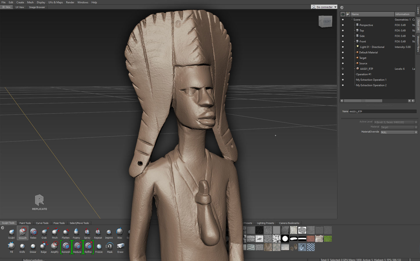 Decoration - African Statue 04 -  Low-poly 3D model_39