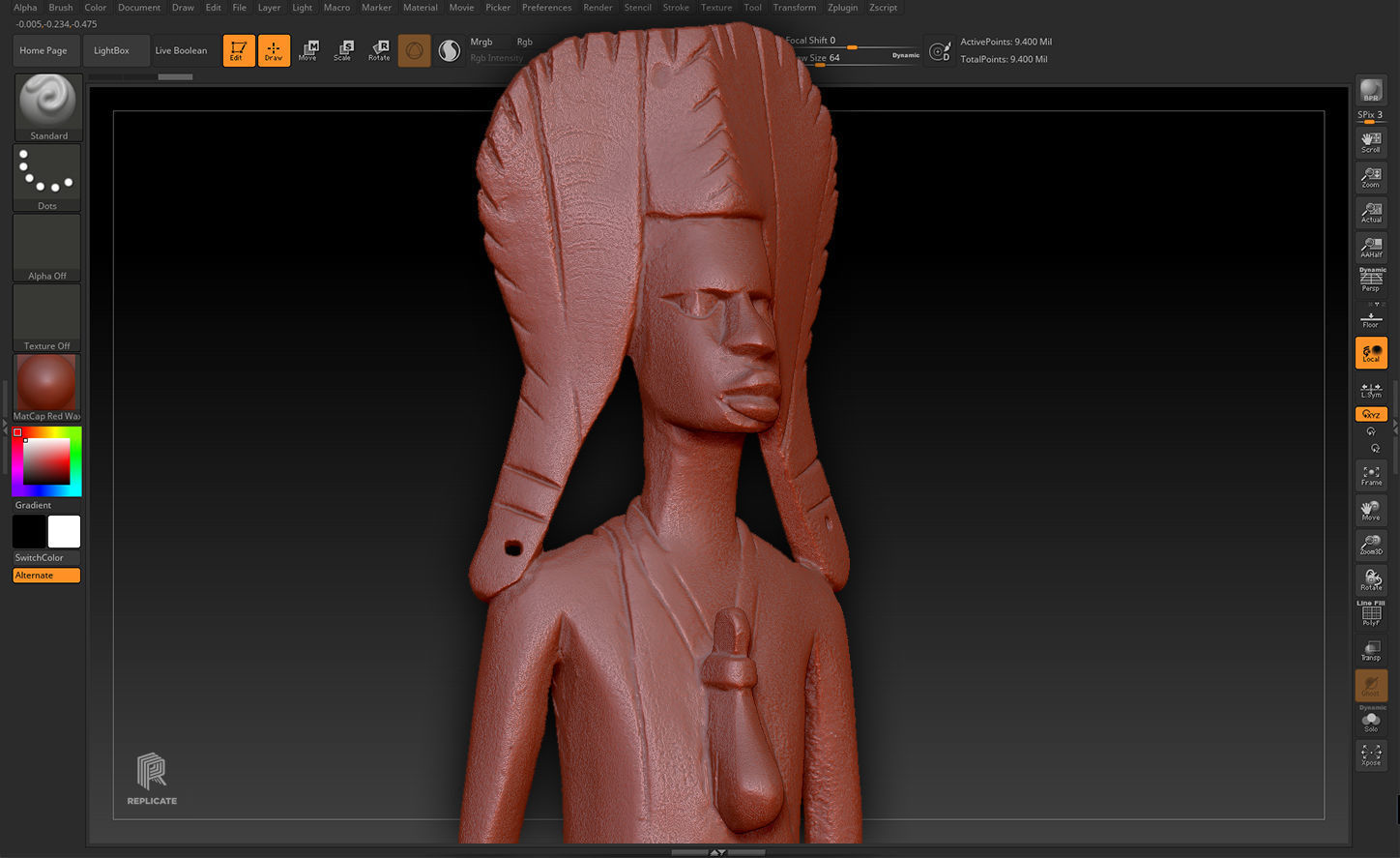 Decoration - African Statue 04 -  Low-poly 3D model_40