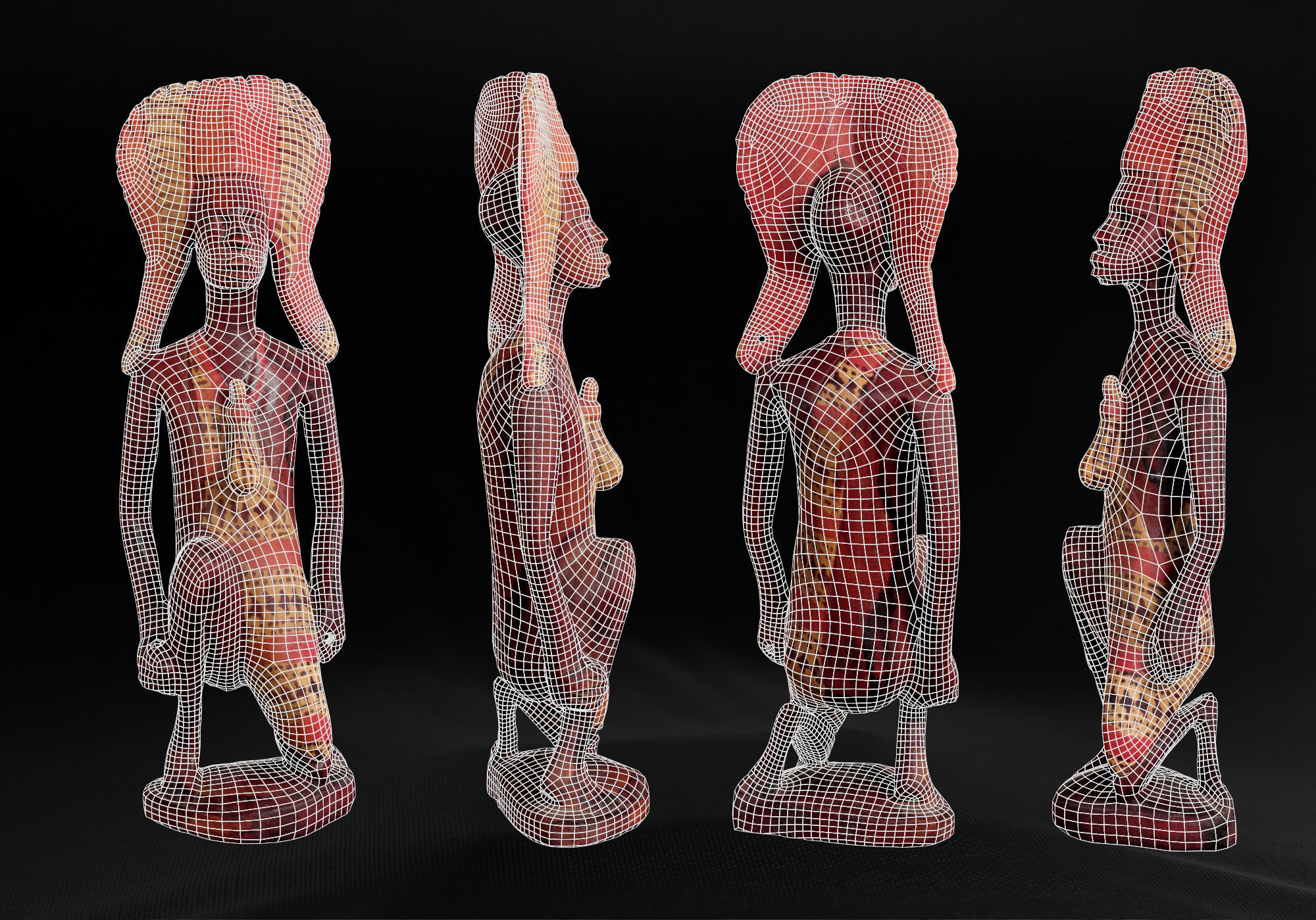 Decoration - African Statue 04 -  Low-poly 3D model_37