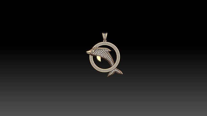 Dolphin pendant jewelry printable 3D print model