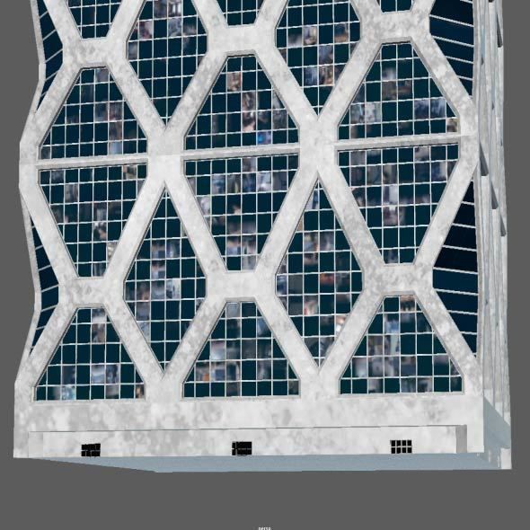 Skyscraper Hexagon Building 3D model_3