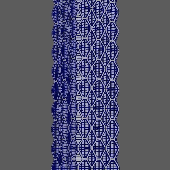 Skyscraper Hexagon Building 3D model_13