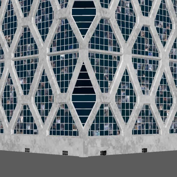 Skyscraper Hexagon Building 3D model_2